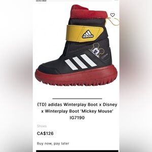 Adidas disney mickey mouse winter boots